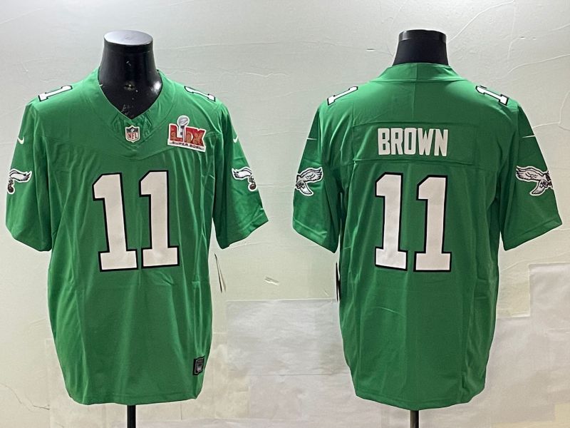 Men Philadelphia Eagles #11 Brown Green three generations 2025 Nike Vapor Limited NFL Jersey style 2->philadelphia eagles->NFL Jersey